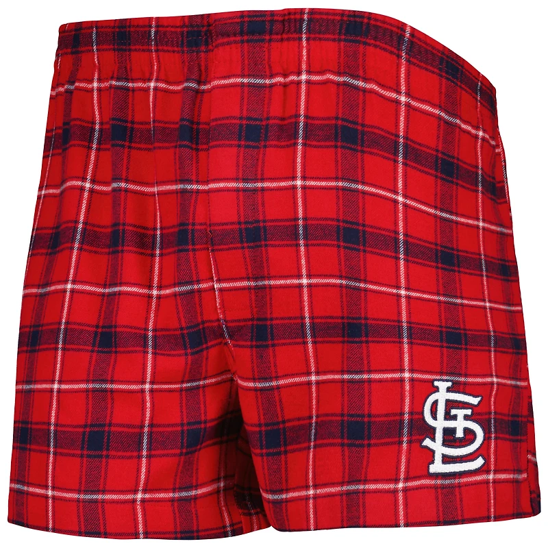 Concepts Sport Boxer en flanelle St. Louis Cardinals Ledger rouge/bleu marine pour homme
