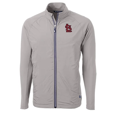 Veste zippée intégrale en tricot écologique Adapt pour homme, coupe-vent et gris des Cardinals de Saint-Louis, grande taille