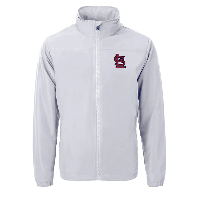 Veste zippée intégrale en tissu recyclé Charter Eco pour homme, grise, Cutter & Buck, des Cardinals de Saint-Louis