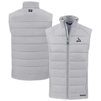 Men's Cutter & Buck Gray St. Louis Cardinals Evoke Hybrid Eco Softshell Recycled Full-Zip Vest