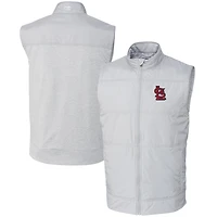Men's Cutter & Buck  Gray St. Louis Cardinals Stealth Hybrid Quilted Windbreaker Full-Zip Vest