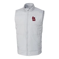 Men's Cutter & Buck  Gray St. Louis Cardinals Stealth Hybrid Quilted Windbreaker Full-Zip Vest