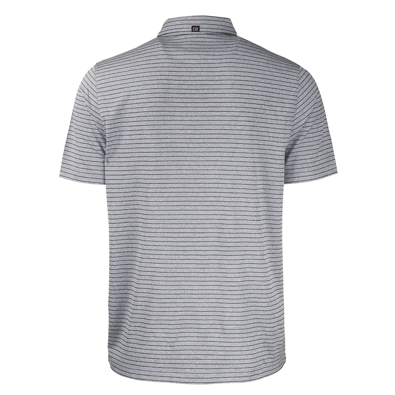 Men's Cutter & Buck Heather Charcoal St. Louis Cardinals Big Tall Forge Eco Stripe Stretch Recycled Polo