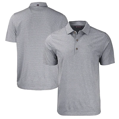 Men's Cutter & Buck Heather Charcoal St. Louis Cardinals Big Tall Forge Eco Stripe Stretch Recycled Polo