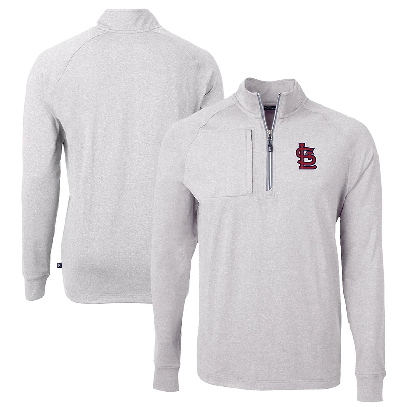 Pull-over zippé en tricot extensible recyclé Adapt Eco Knit pour homme, gris chiné, des Cardinals de Saint-Louis, taille grande et