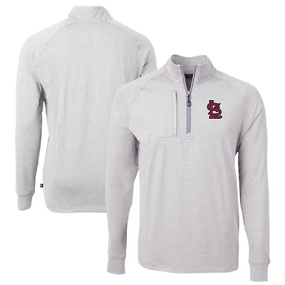 Pull-over zippé en tricot extensible recyclé Adapt Eco Knit pour homme, gris chiné, des Cardinals de Saint-Louis, taille grande et