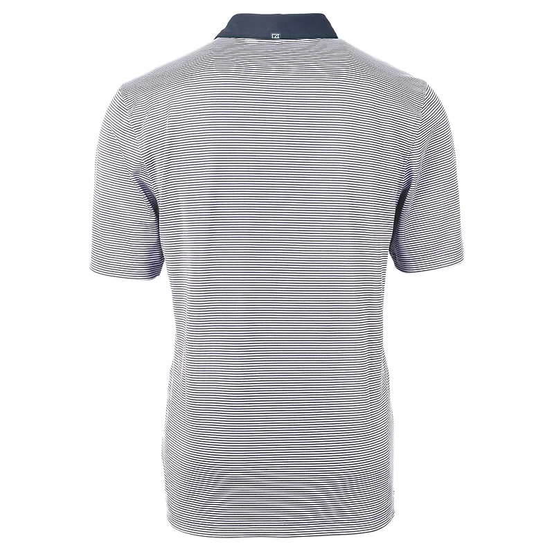 Men's Cutter & Buck Navy St. Louis Cardinals Americana Logo Virtue Eco Pique Stripe Recycled Polo
