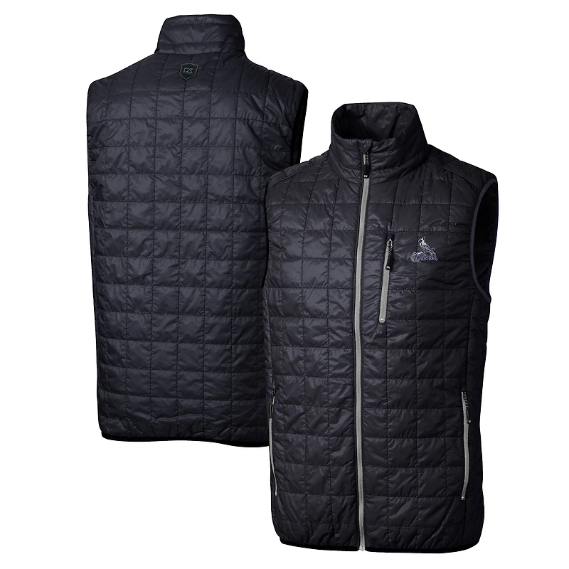 Gilet matelassé isolant PrimaLoft entièrement zippé Rainier Eco pour homme, bleu marine, des Cardinals de Saint-Louis, taille grande et