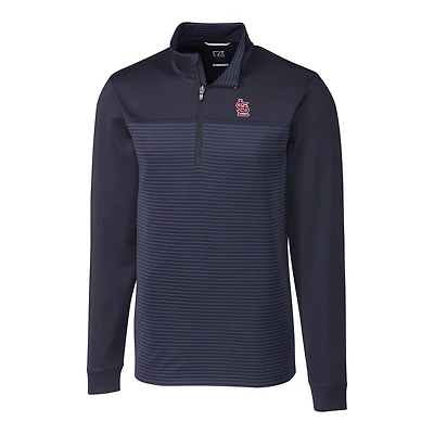 Veste à enfiler demi-zippée rayures Traverse pour homme, bleu marine, Cutter & Buck, St. Louis Cardinals, grande taille