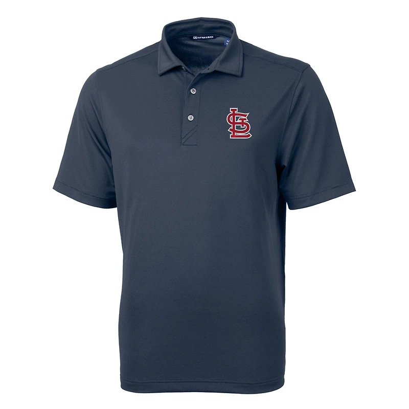 Polo recyclé Virtue Eco Pique bleu marine pour homme, Cutter & Buck, des Cardinals de Saint-Louis, grande taille