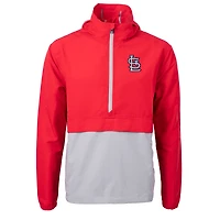 Anorak demi-zippé en tissu recyclé Charter Eco pour homme, rouge/gris, Cutter & Buck, des Cardinals de Saint-Louis