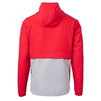 Anorak demi-zippé en tissu recyclé Charter Eco pour homme, rouge/gris, Cutter & Buck, des Cardinals de Saint-Louis