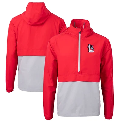 Anorak demi-zippé en tissu recyclé Charter Eco pour homme, rouge/gris, Cutter & Buck, des Cardinals de Saint-Louis