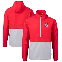 Anorak demi-zippé en tissu recyclé Charter Eco pour homme, rouge/gris, Cutter & Buck, des Cardinals de Saint-Louis