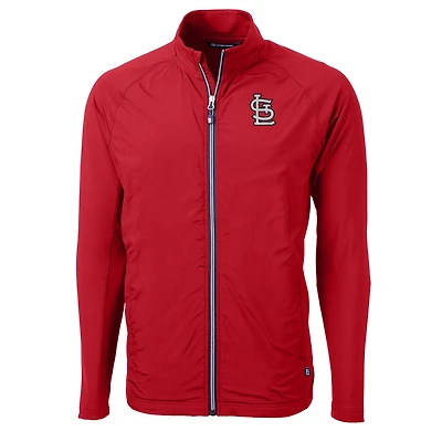 Veste zippée intégrale en tricot écologique Adapt pour homme, couleur rouge Cutter & Buck, des Cardinals de Saint-Louis, grande taille