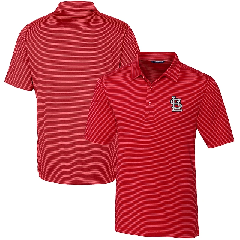 Men's Cutter & Buck  Red St. Louis Cardinals Forge Pencil Stripe Stretch Polo