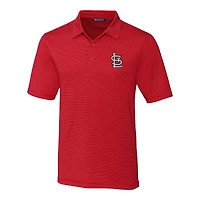 Men's Cutter & Buck  Red St. Louis Cardinals Forge Pencil Stripe Stretch Polo