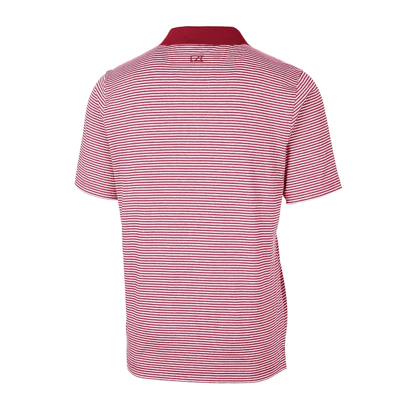 Men's Cutter & Buck  Red St. Louis Cardinals Forge Tonal Stripe Stretch Polo