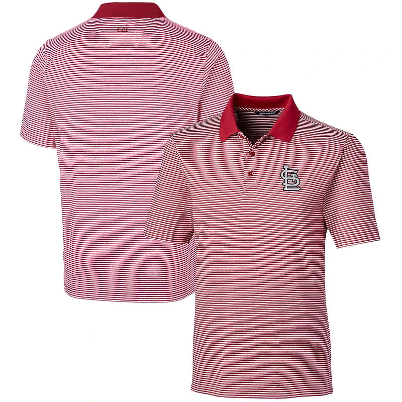 Men's Cutter & Buck  Red St. Louis Cardinals Forge Tonal Stripe Stretch Polo