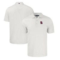 Polo Cutter & Buck pour homme, blanc/gris, St. Louis Cardinals, grandes tailles, imprimé éco-symétrique Pike, en tissu recyclé extensible, tailles.