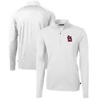 Men's Cutter & Buck  White St. Louis Cardinals Virtue Eco Pique Recycled Quarter-Zip Pullover Top