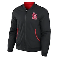Collection Darius Rucker pour hommes par Fanatics Blouson aviateur réversible entièrement zippé noir/rouge St. Louis Cardinals