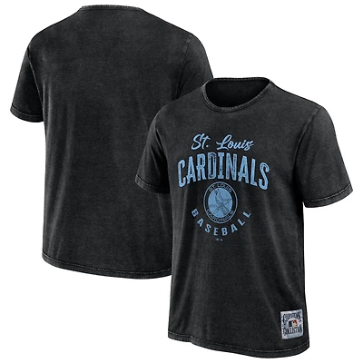 Men's Darius Rucker Collection by Fanatics Heather Black St. Louis Cardinals Cooperstown Washed T-Shirt