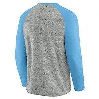 Men's Darius Rucker Collection by Fanatics  Heather Gray St. Louis Cardinals Raw Edge Raglan Long Sleeve Baseball T-Shirt