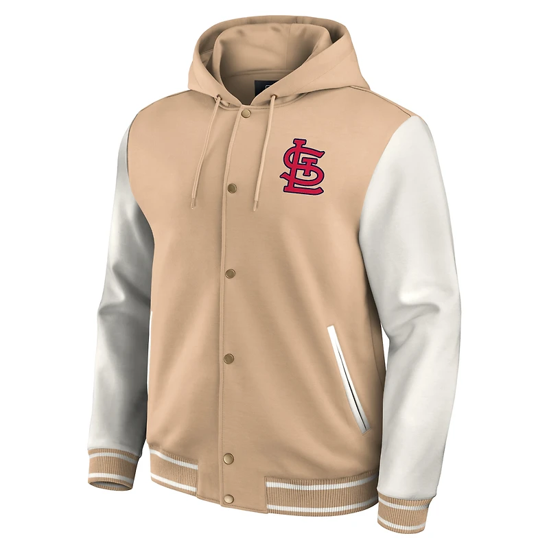 Men's Darius Rucker Collection by Fanatics Khaki St. Louis Cardinals Tri-Blend Full-Snap Hoodie Baseball Jacket