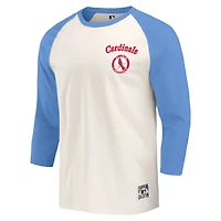 Men's Darius Rucker Collection by Fanatics Light Blue/White St. Louis Cardinals Cooperstown Raglan 3/4-Sleeve T-Shirt