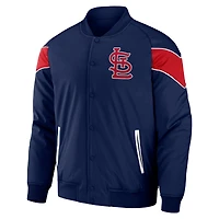 Collection Darius Rucker pour hommes par Fanatics - Veste de baseball raglan à bouton-pression bleu marine St. Louis Cardinals