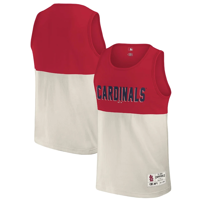 Men's Darius Rucker Collection by Fanatics Red St. Louis Cardinals Colorblock Tank Top