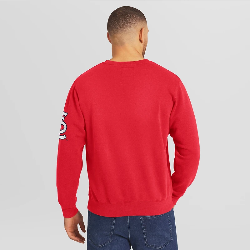 Sweat-shirt à col rond rouge délavé de la collection Darius Rucker pour homme par Fanatics, aux couleurs des Cardinals Saint-Louis.