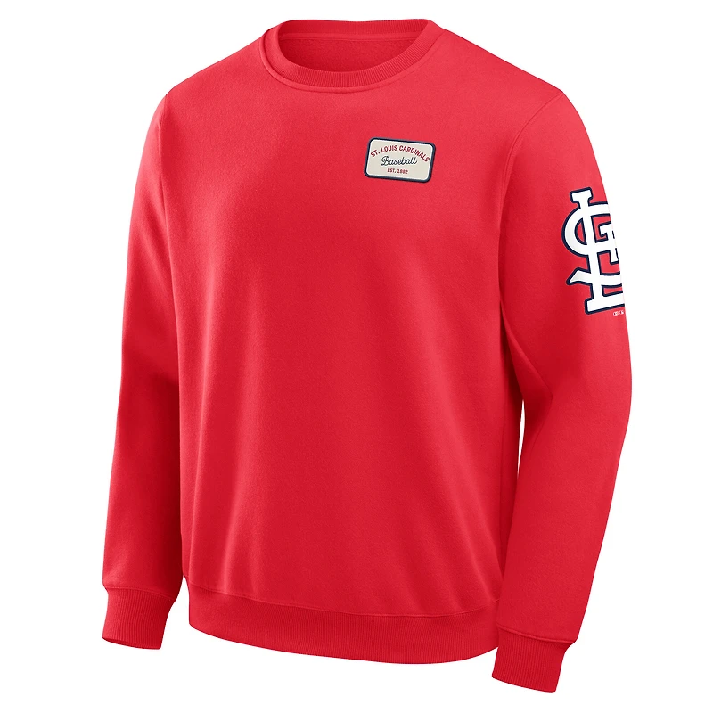 Sweat-shirt à col rond rouge délavé de la collection Darius Rucker pour homme par Fanatics, aux couleurs des Cardinals Saint-Louis.