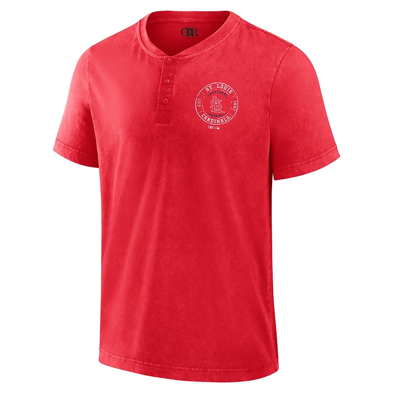 Men's Darius Rucker Collection by Fanatics  Red St. Louis Cardinals Washed Henley Shirt