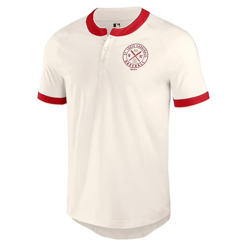 Men's Darius Rucker Collection by Fanatics White St. Louis Cardinals Henley Raglan T-Shirt