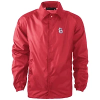 Men's Dunbrooke  Red St. Louis Cardinals Coach's Raglan Full-Snap Windbreaker Jacket
