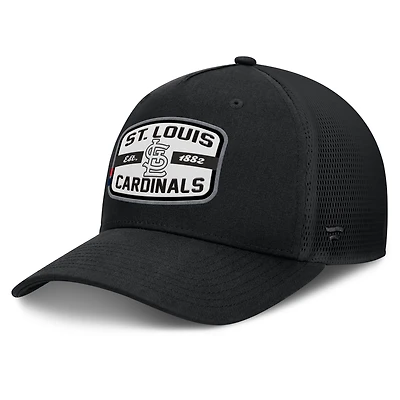 Casquette Snapback de camionneur A-Frame Fanatics pour hommes, noire, St. Louis Cardinals Team Patch