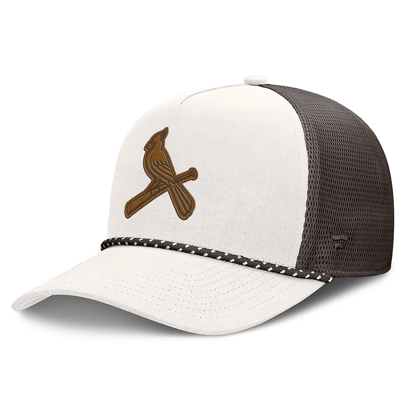 Casquette trucker ajustable Fanatics crème/marron St. Louis Cardinals Bronco A-Frame pour homme
