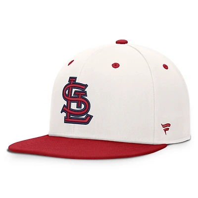 Casquette Snapback Fanatics crème/rouge St. Louis Cardinals Heritage Ballpark pour homme