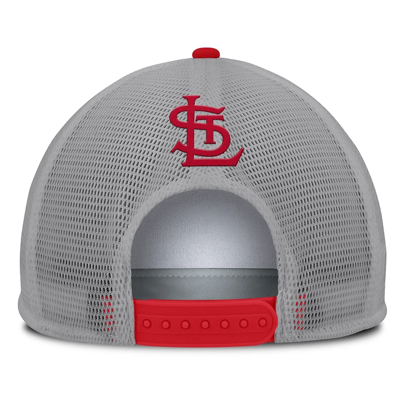 Casquette ajustable en mousse à écusson avant Fanatics gris/blanc pour homme des Cardinals de Saint-Louis