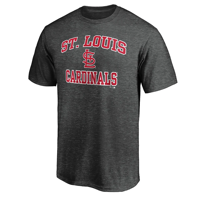 Men's Fanatics Heather Charcoal St. Louis Cardinals Heart & Soul T-Shirt
