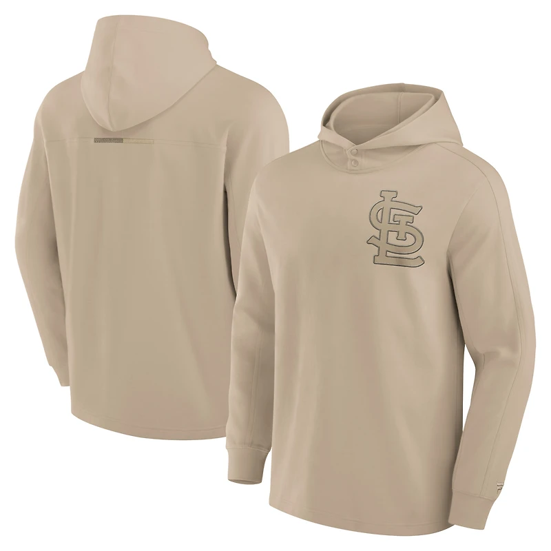 Men's Fanatics Khaki St. Louis Cardinals Elements Lightweight Fleece Hoodie