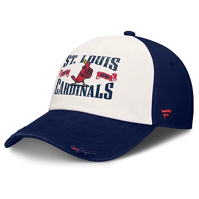 Men's Fanatics Navy/Cream St. Louis Cardinals Heritage Scar Adjustable Hat
