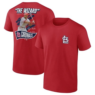 Men's Fanatics Ozzie Smith Red St. Louis Cardinals Retired Player Nickname Name & Number T-Shirt