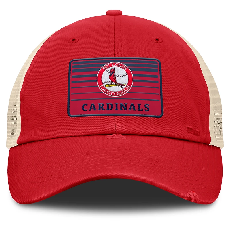 Men's Fanatics  Red/Natural St. Louis Cardinals Cooperstown Collection Eastbound Mesh Adjustable Hat