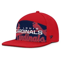 Casquette Snapback Fanatics rouge/bleu marine pour homme St. Louis Cardinals Clubhouse Splitter