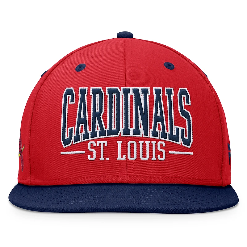 Casquette snapback fondamentale audacieuse des Cardinals de St. Louis Fanatics rouge/marine pour hommes