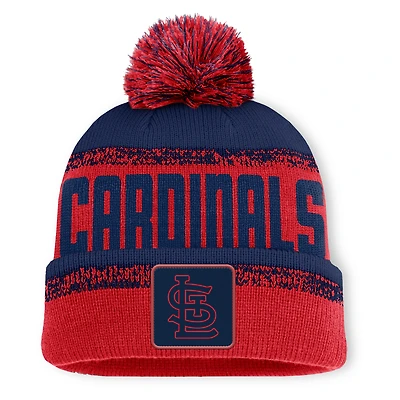 Men's Fanatics Red/Navy St. Louis Cardinals No-Doubter Cuffed Knit Hat with Pom