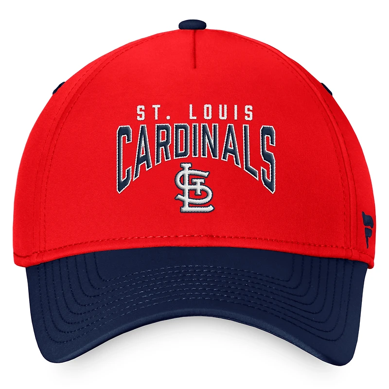 Casquette flexible à logo empilé Fanatics rouge/marine St. Louis Cardinals pour hommes